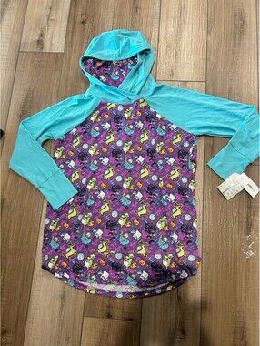 Lularoe Dog Cat Halloween Amber Hoodie Hooded Zombie Space Large Long sleeve NWT
